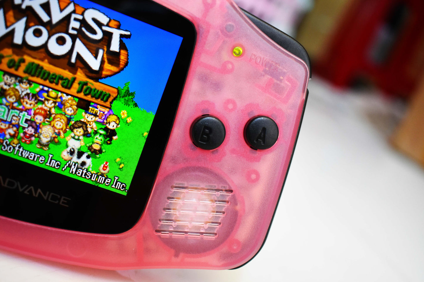 Extra Mods IPS Backlit LCD GBA Nintendo Game Boy Advance Translucent Pink