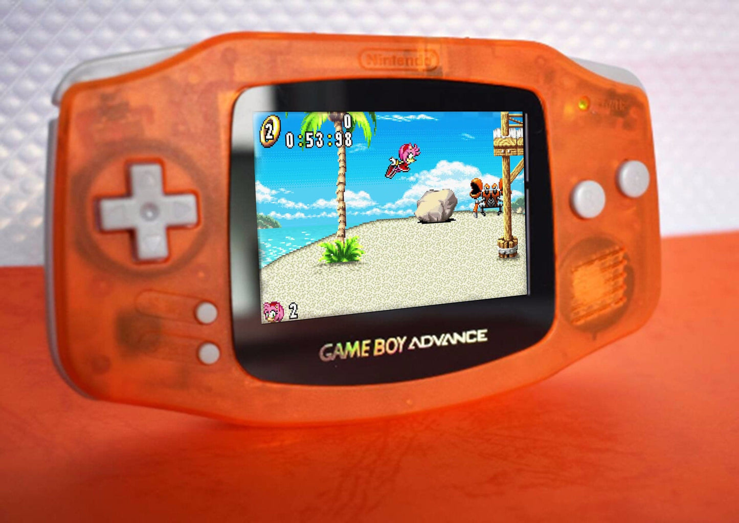 Extra Mods And IPS Backlit LCD GBA Mod Nintendo GameBoy Advance Clear Orange