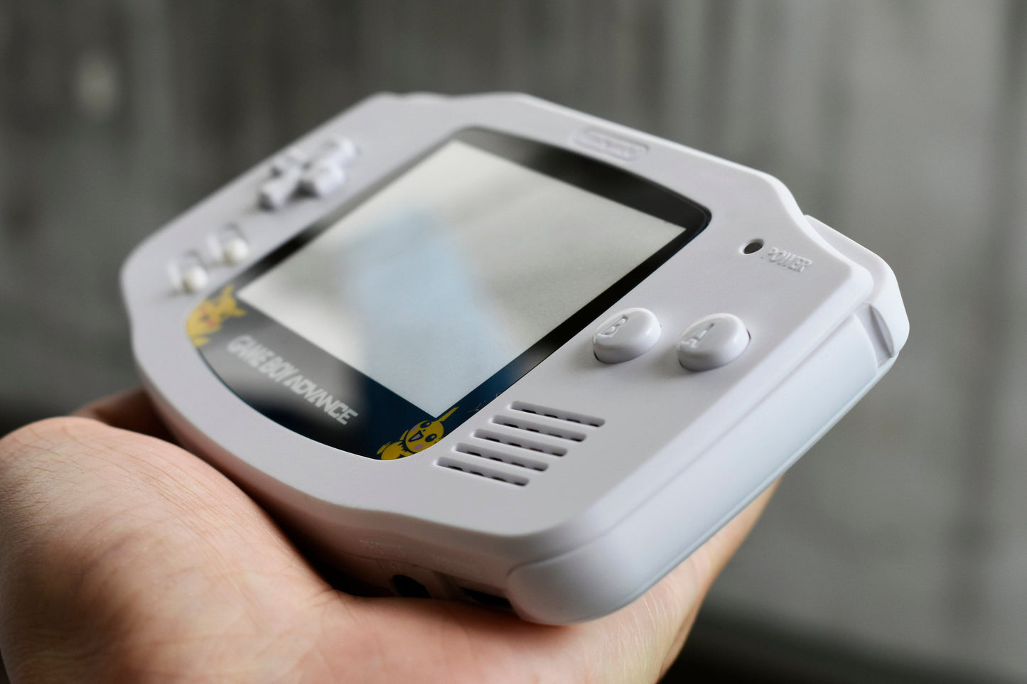 Extra Mods IPS Backlit LCD GBA Nintendo Game Boy Advance Pure White Pichu And Pikachu
