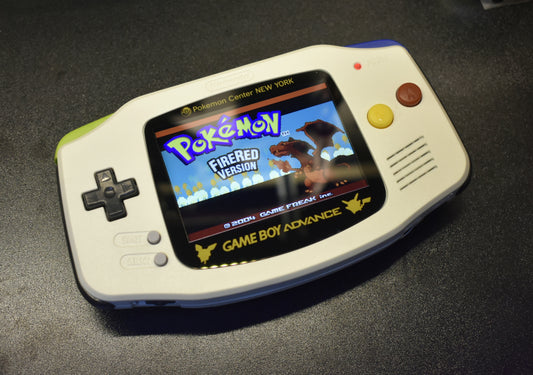 Extra Mods IPS Backlit LCD GBA Nintendo Game Boy Advance Pokemon New York Center White