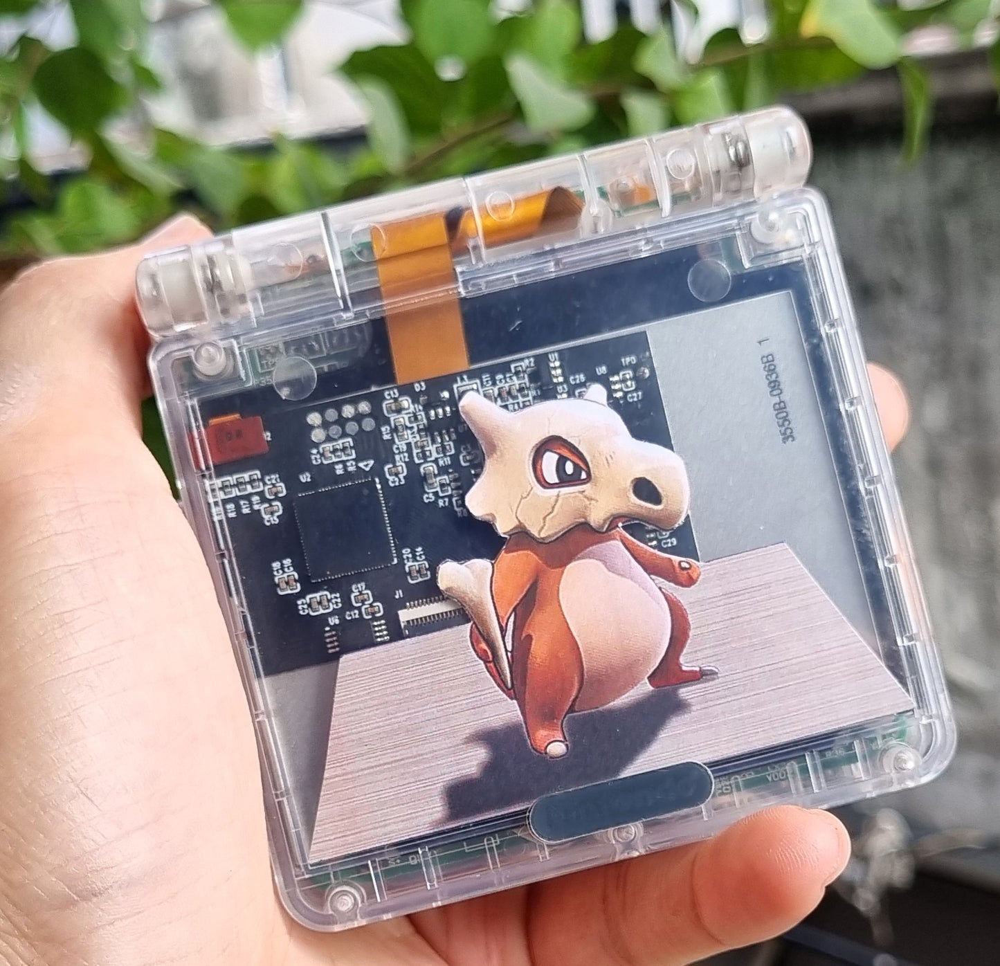 Backlit IPS GBAsp Mod Nintendo GameBoy Advance SP Mirror Clear Cubone Pokemon