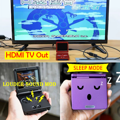 Backlit IPS GBAsp Mod Nintendo GameBoy Advance SP LED Lamp Gengar Family