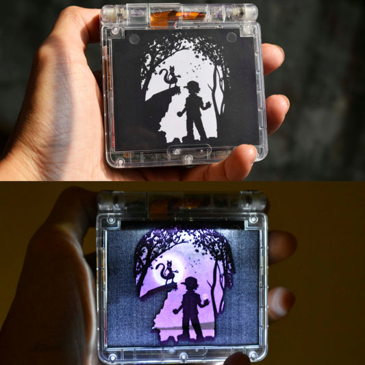 Backlit IPS GBAsp Mod Nintendo GameBoy Advance SP LED Lamp Catching Mewtwo