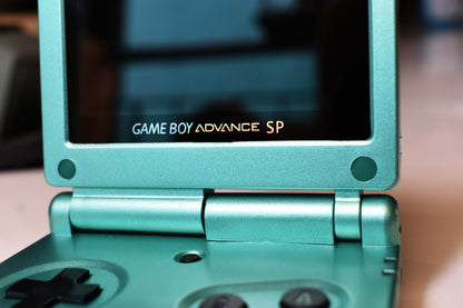 Backlit IPS GBAsp Mod Nintendo GameBoy Advance SP Metallic Turquoise