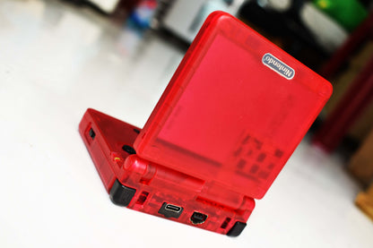 Backlit IPS GBAsp Mod Nintendo GameBoy Advance SP Fuchsia Red