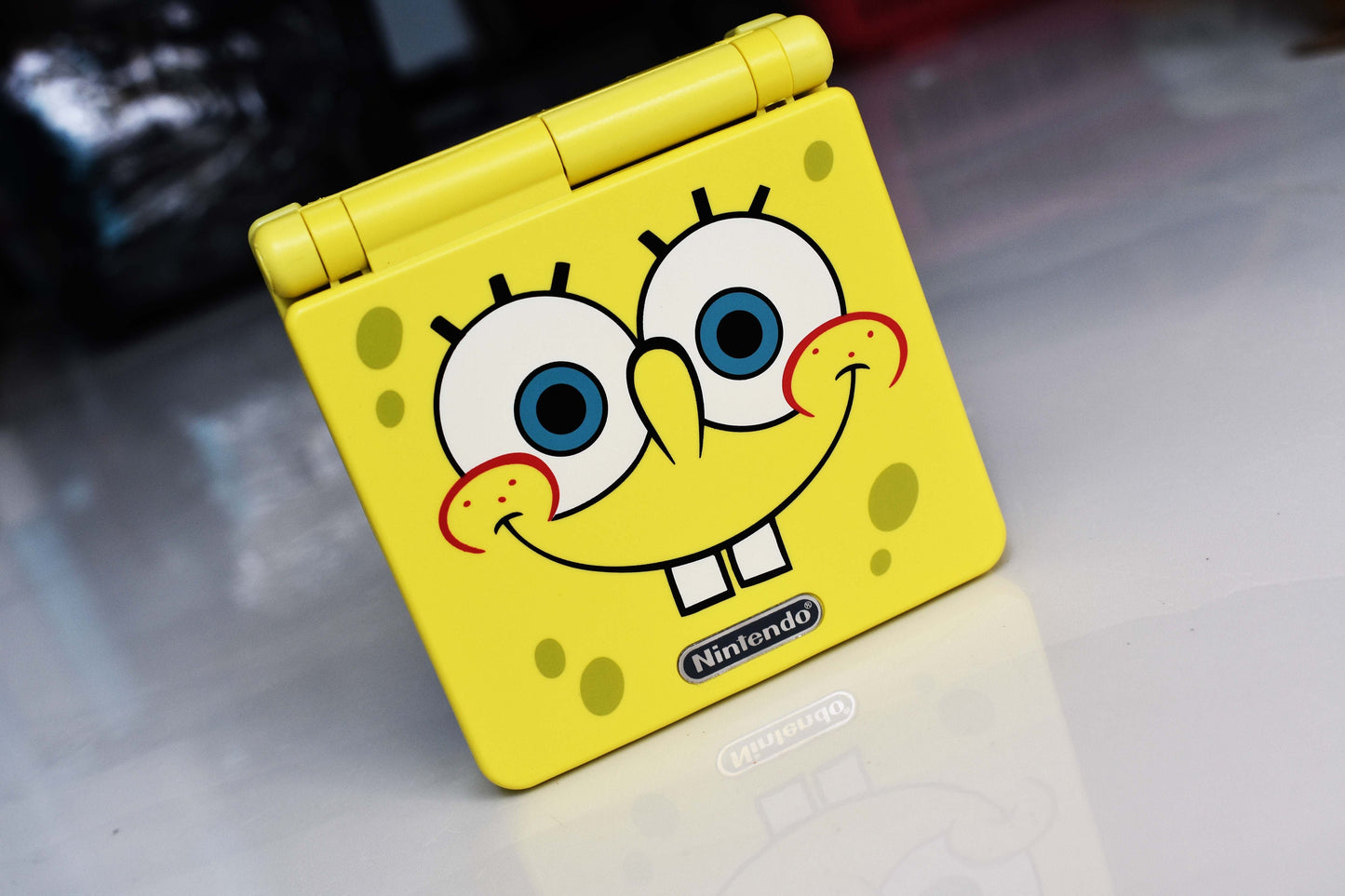 Backlit IPS GBAsp Mod Nintendo GameBoy Advance SP Spongebob