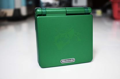 Backlit IPS GBAsp Mod Nintendo GameBoy Advance SP Pokemon Center Emerald Rayquaza