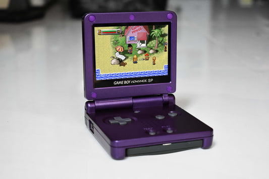 Backlit IPS GBAsp Mod Nintendo GameBoy Advance SP Metallic Purple