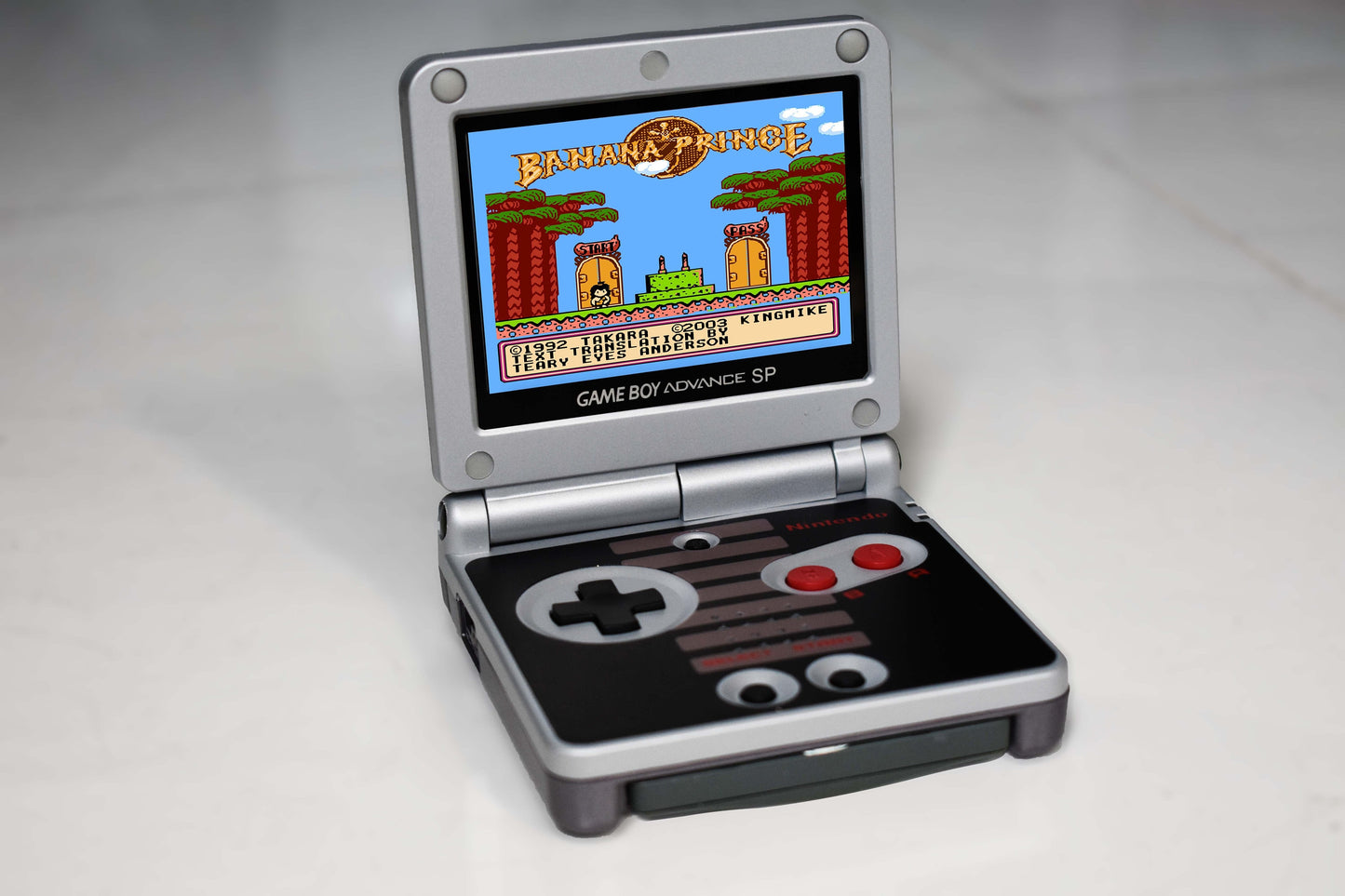 Backlit IPS GBAsp Mod Nintendo GameBoy Advance SP NES Theme