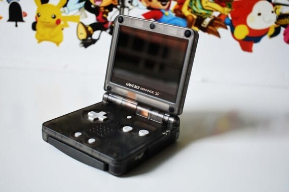 Backlit IPS GBAsp Mod Nintendo GameBoy Advance SP Translucent Black Grey Buttons