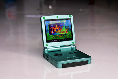 Backlit IPS GBAsp Mod Nintendo GameBoy Advance SP Metallic Turquoise