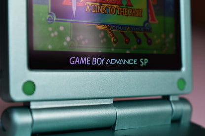 Backlit IPS GBAsp Mod Nintendo GameBoy Advance SP Metallic Turquoise