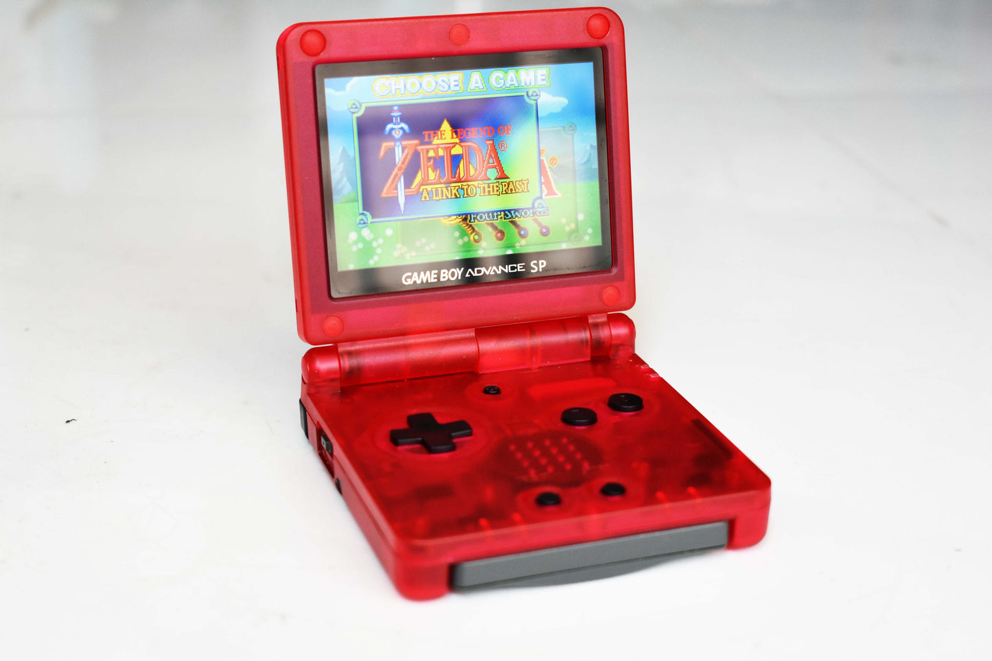 Backlit IPS GBAsp Mod Nintendo GameBoy Advance SP Fuchsia Red