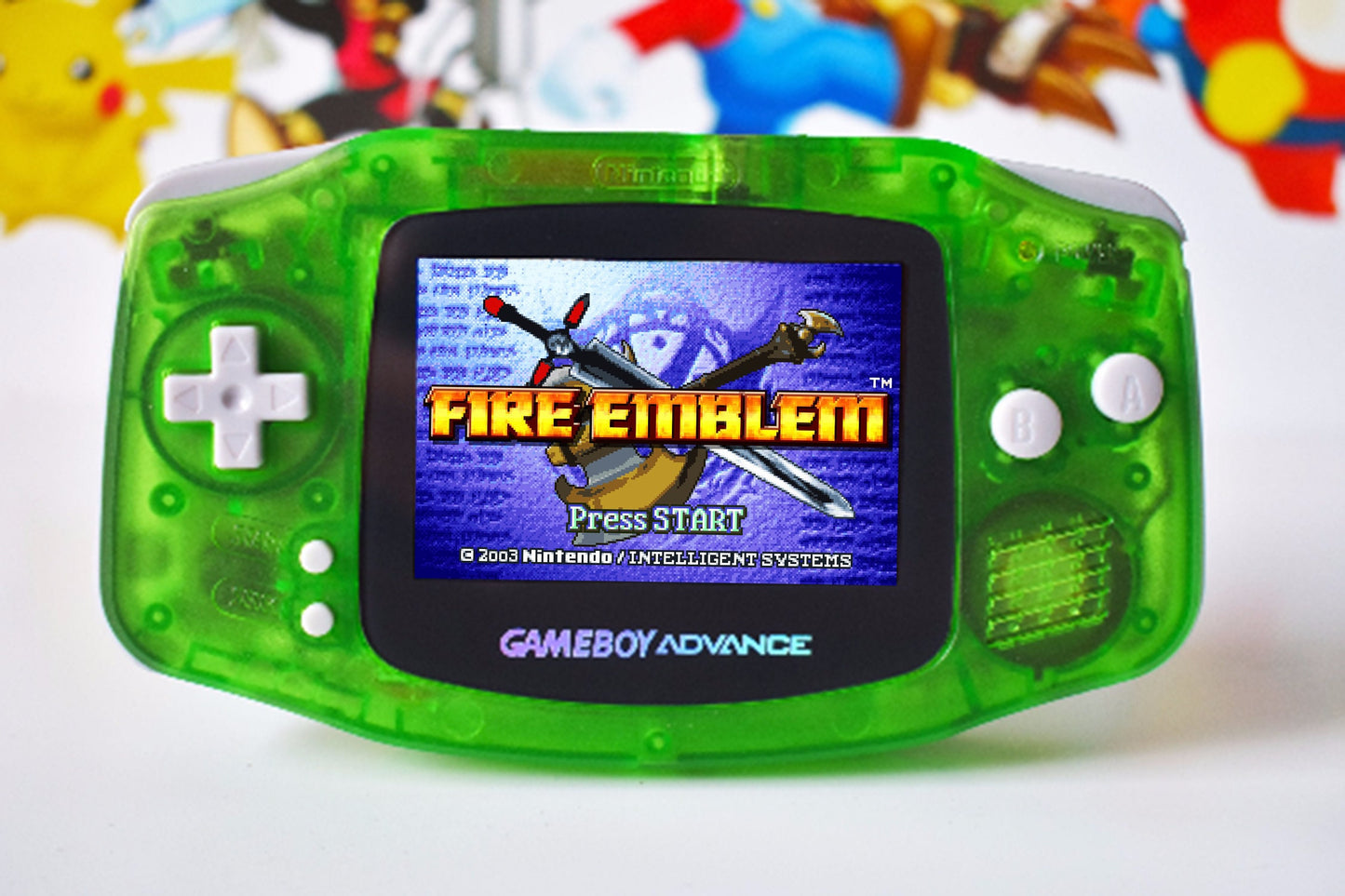 Extra Mods And IPS Backlit LCD GBA Mod Nintendo GameBoy Advance Clear Green