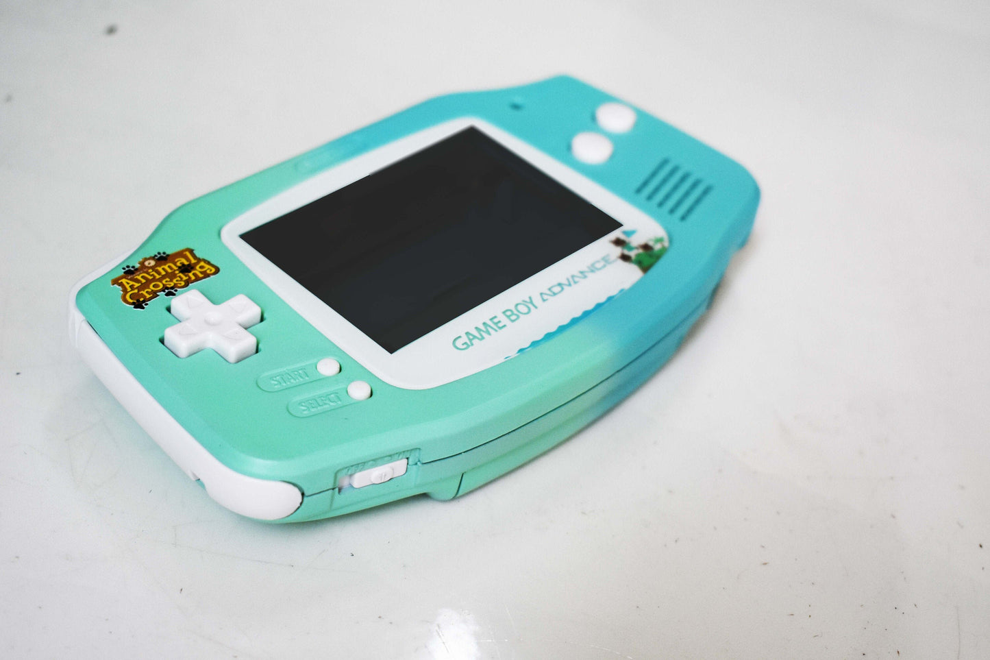 Extra Mods And IPS Backlit LCD GBA Mod Nintendo GameBoy Advance Animal Crossing Edition