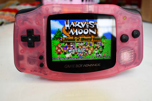 Extra Mods IPS Backlit LCD GBA Nintendo Game Boy Advance Translucent Pink