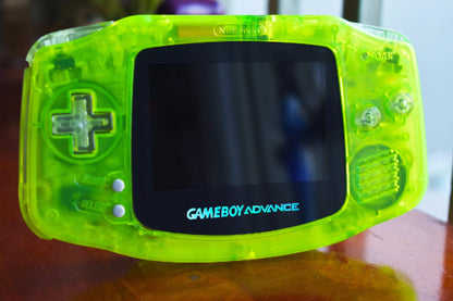 Extra Mods And IPS Backlit LCD GBA Mod Nintendo GameBoy Advance Neon Green