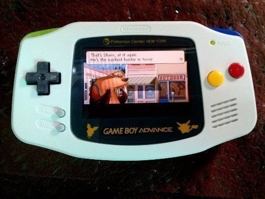 Extra Mods IPS Backlit LCD GBA Nintendo Game Boy Advance Pokemon New York Center White