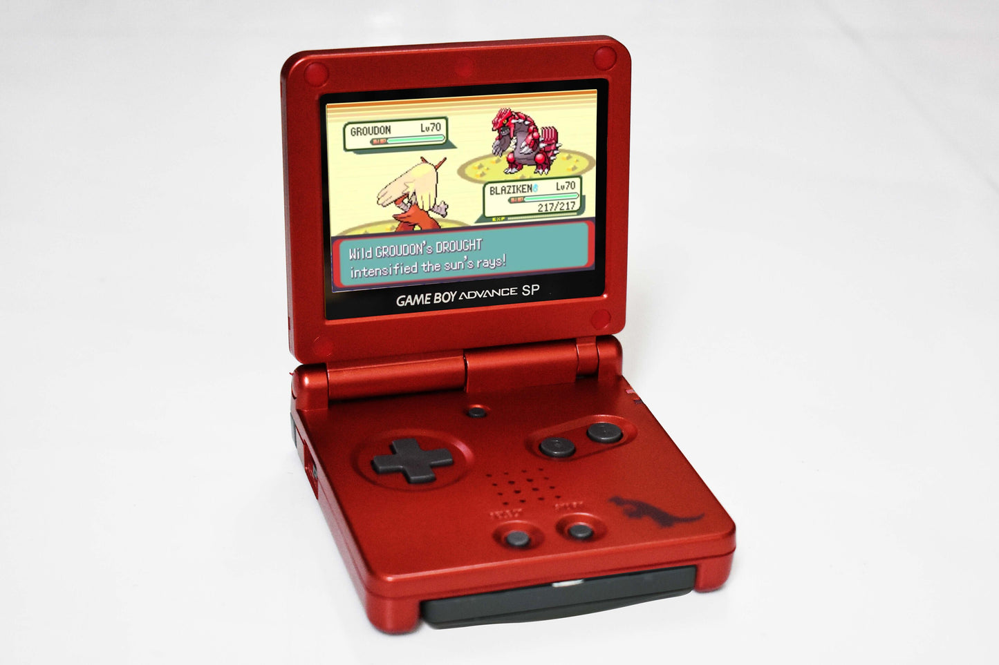 Backlit IPS GBAsp Mod Nintendo GameBoy Advance SP Groudon Ruby