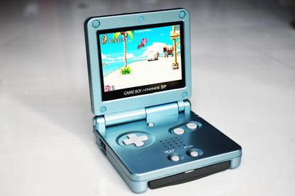 Backlit IPS GBAsp Mod Nintendo GameBoy Advance SP Pearl Blue