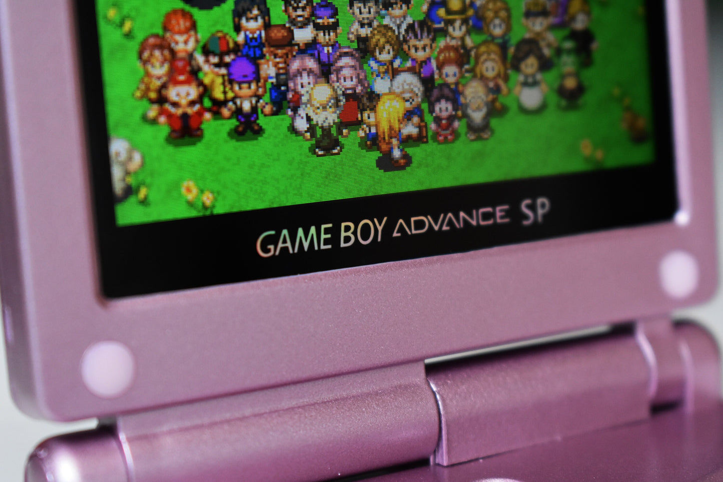 Backlit IPS GBAsp Mod Nintendo GameBoy Advance SP Pearl Pink White Buttons