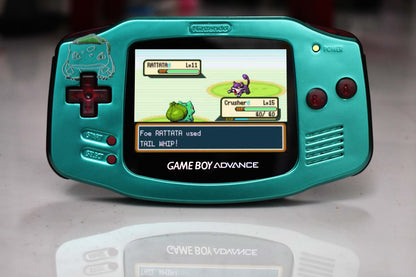 Extra Mods And IPS Backlit LCD GBA Mod Nintendo GameBoy Advance Bulbasaur Edition