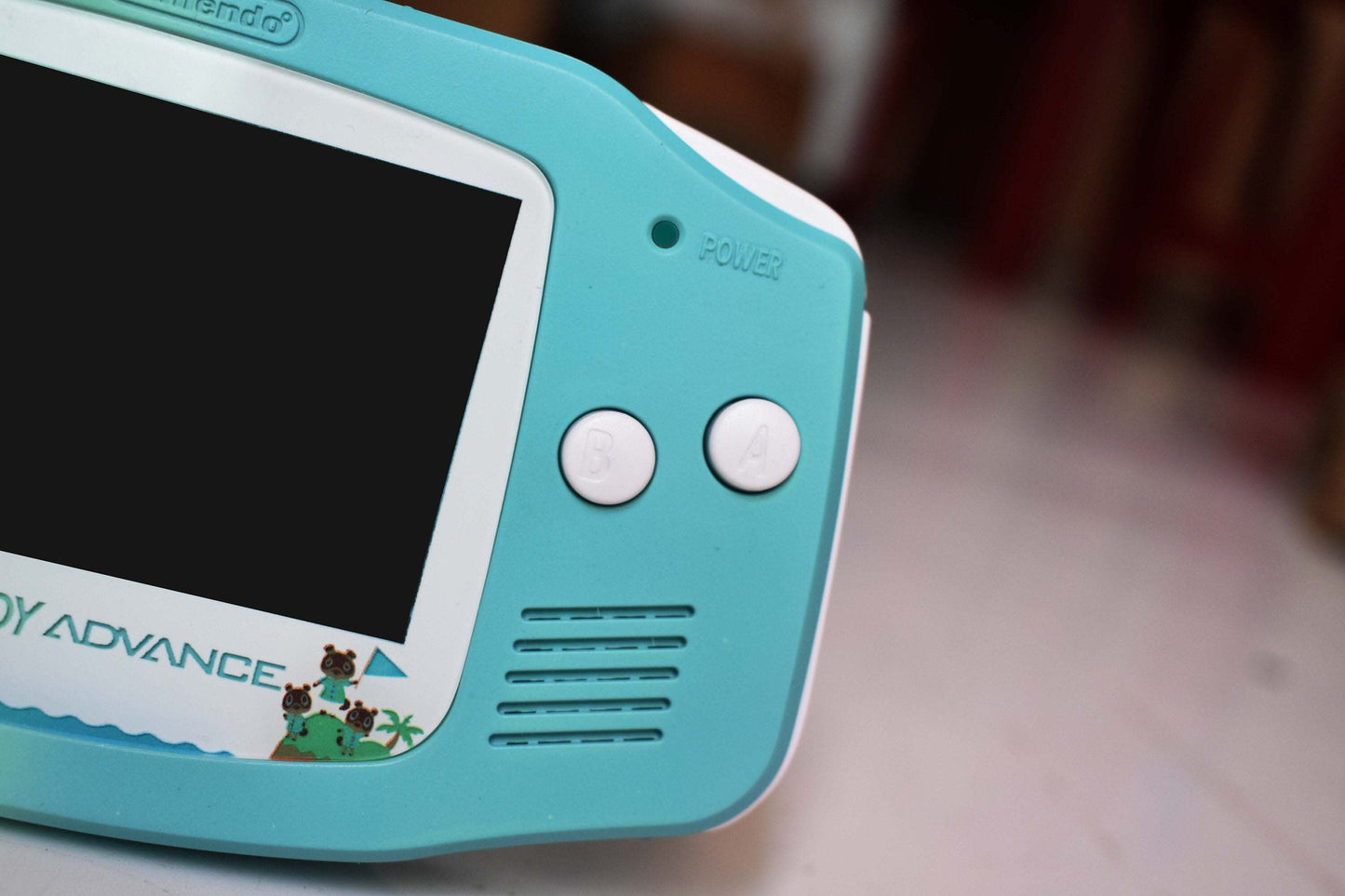 Extra Mods And IPS Backlit LCD GBA Mod Nintendo GameBoy Advance Animal Crossing Edition