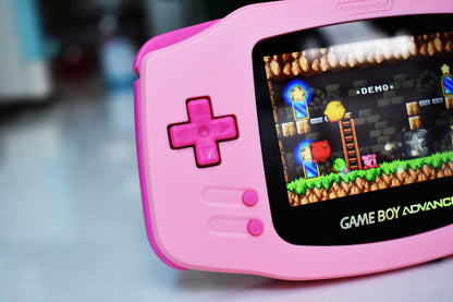 Extra Mods And IPS Backlit LCD GBA Mod Nintendo GameBoy Advance Kirby Pink