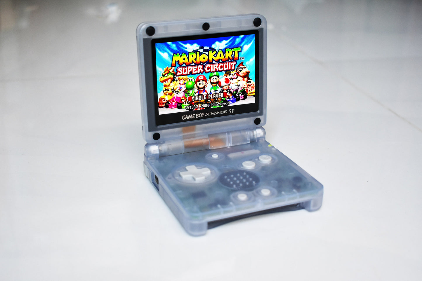 Backlit IPS GBAsp Mod Nintendo GameBoy Advance SP Glacier