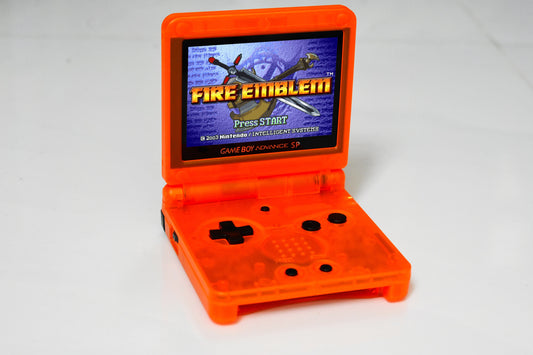 Backlit IPS GBAsp Mod Nintendo GameBoy Advance SP Translucent Orange