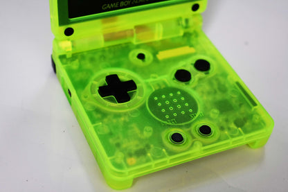 Backlit IPS GBAsp Mod Nintendo GameBoy Advance SP Extremely Green Glow In Dark