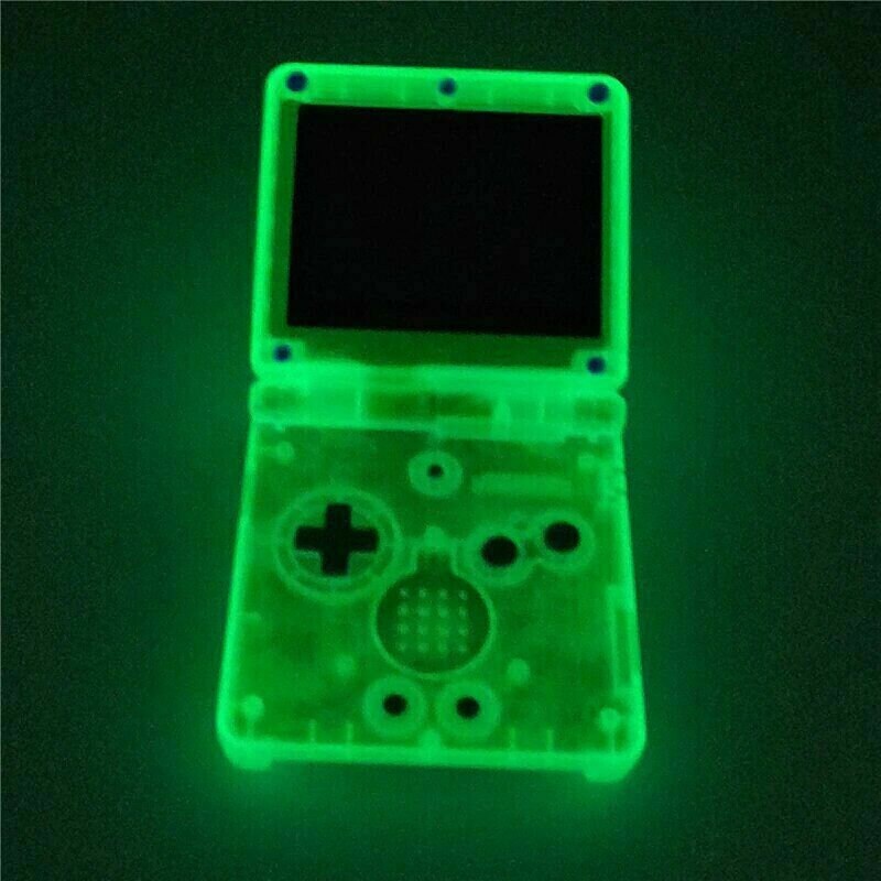 Backlit IPS GBAsp Mod Nintendo GameBoy Advance SP Extremely Green Glow In Dark