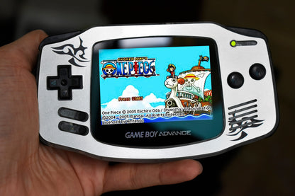 Extra Mods IPS Backlit LCD GBA Nintendo Game Boy Advance Real Metal Faceplate Tribal Tatoo