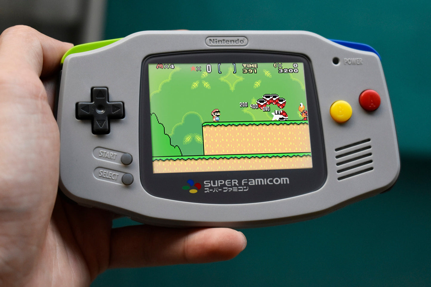 Extra Mods IPS Backlit LCD GBA Nintendo Game Boy Advance Super Famicom Edition