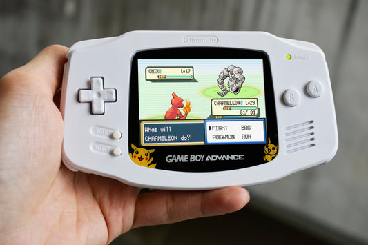 Extra Mods IPS Backlit LCD GBA Nintendo Game Boy Advance Pure White Pichu And Pikachu