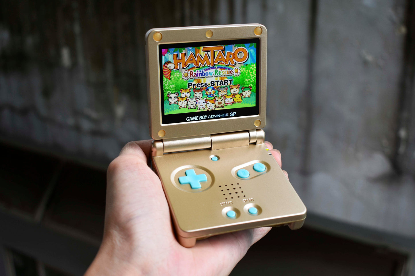 Backlit IPS GBAsp Mod Nintendo GameBoy Advance SP Light Gold