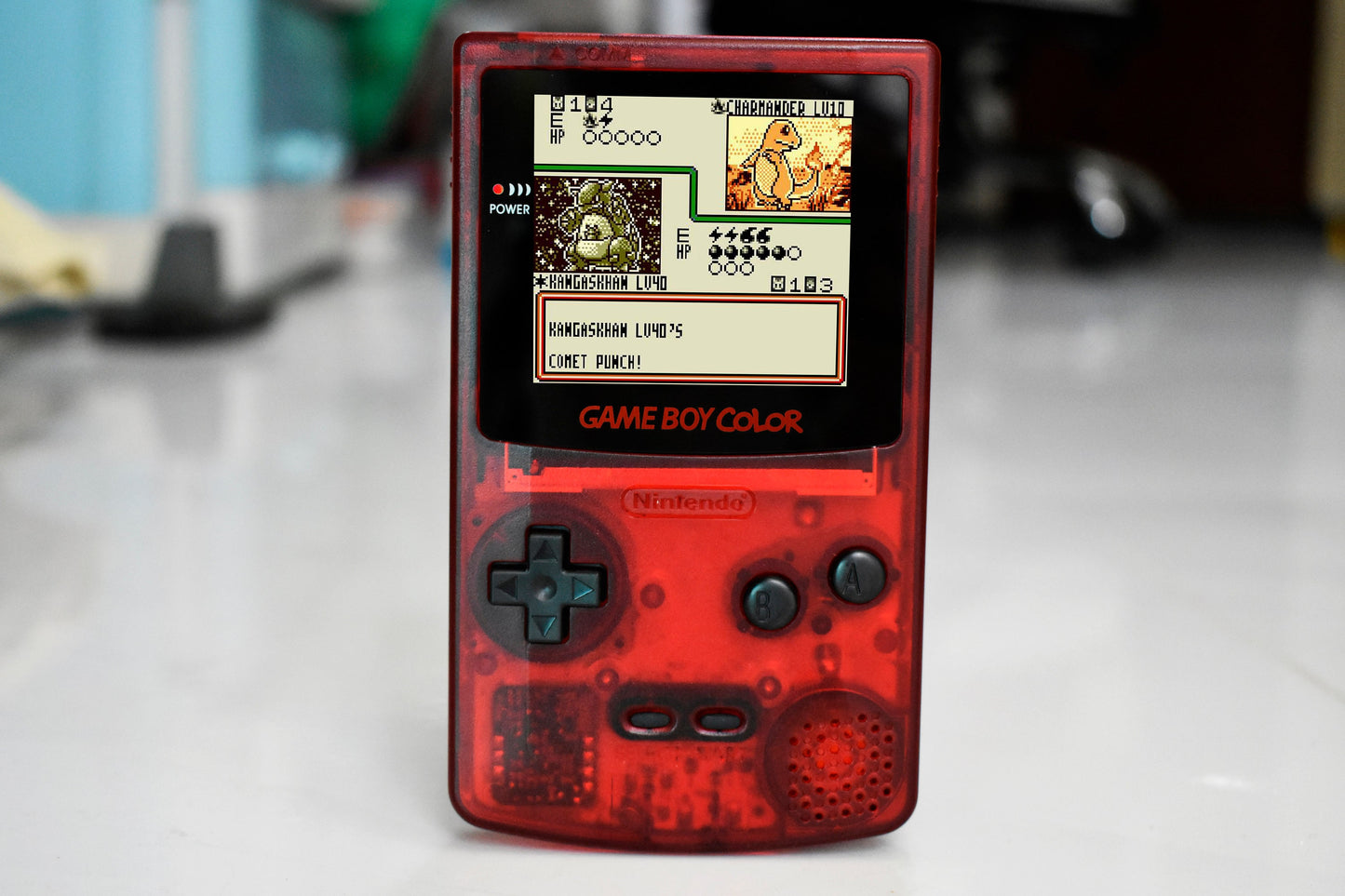 Funnyplaying Retro Pixel IPS Q5 Game Boy Color With Laminated Lens Nintendo GBC Plus Extra Mods Clear Dark Red