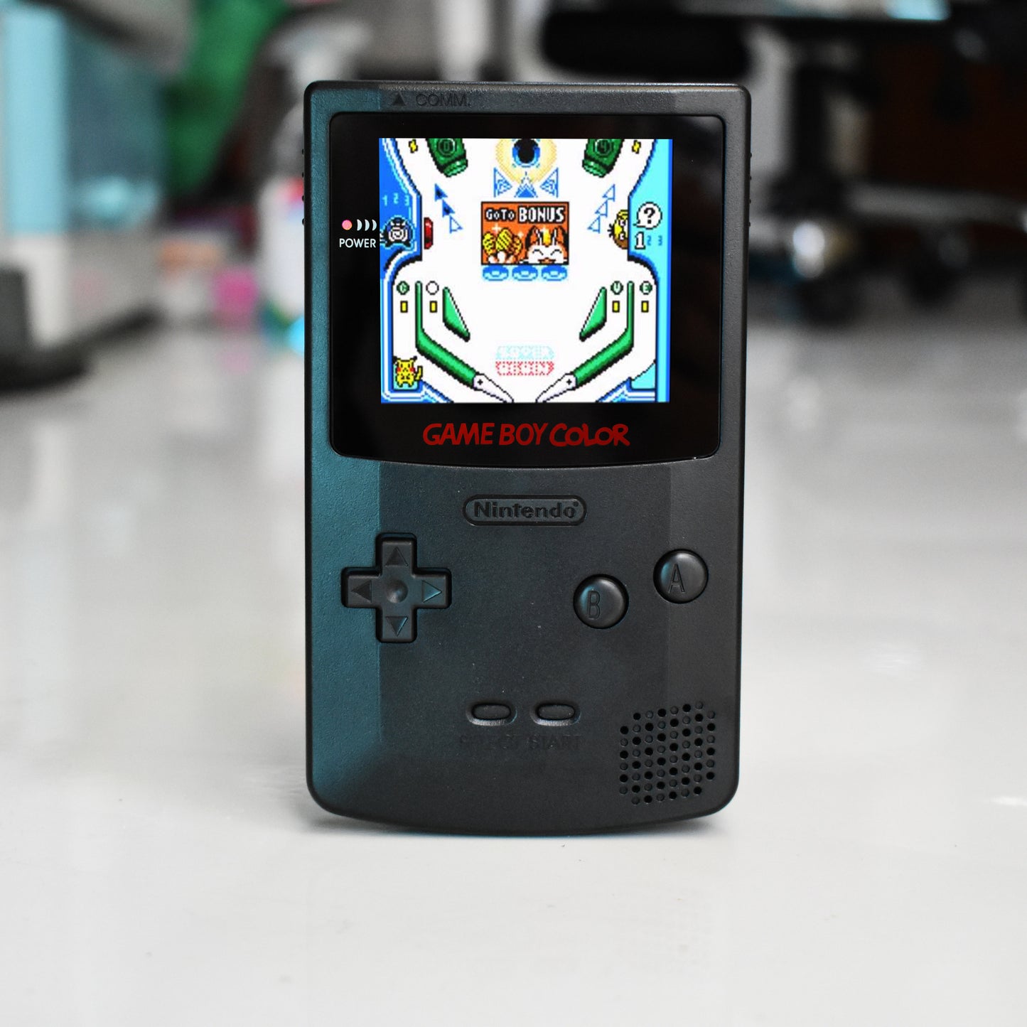 Funnyplaying Retro Pixel IPS Q5 Game Boy Color With Laminated Lens Nintendo GBC Plus Extra Mods all black