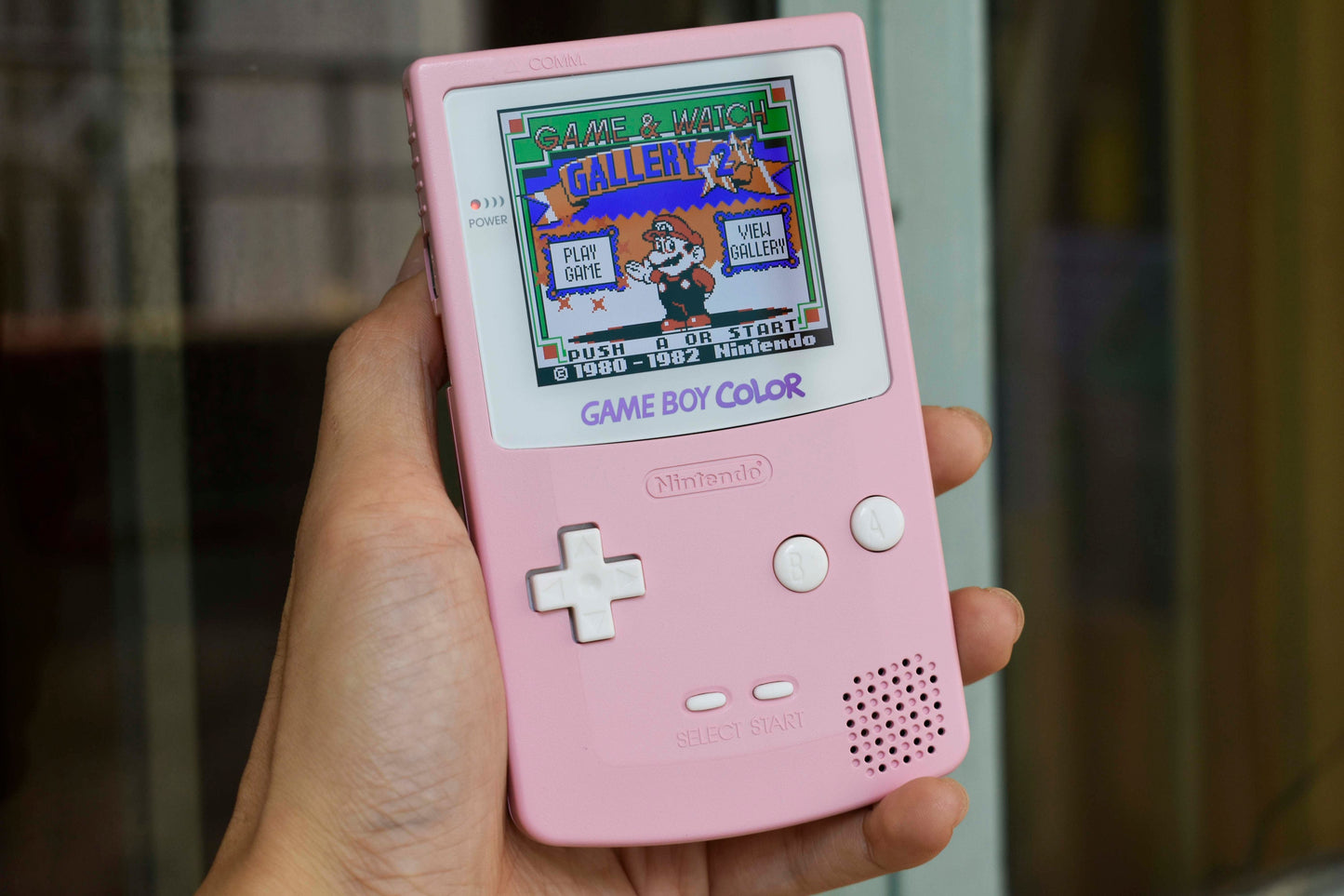 Funnyplaying Retro Pixel IPS Q5 Game Boy Color With Laminated Lens Nintendo GBC Plus Extra Mods Pink