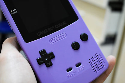 Funnyplaying Retro Pixel IPS Q5 Game Boy Color With Laminated Lens Nintendo GBC Plus Extra Mods Purple Orchid