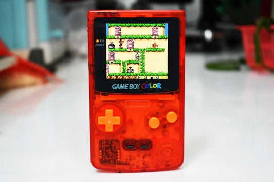 Retro Pixel IPS Q5 Game Boy Color Nintendo GBC Plus Extra Mods Clear Red