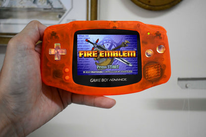 Extra Mods IPS Backlit LCD GBA Nintendo Game Boy Advance Clear Orange Sunset Buttons