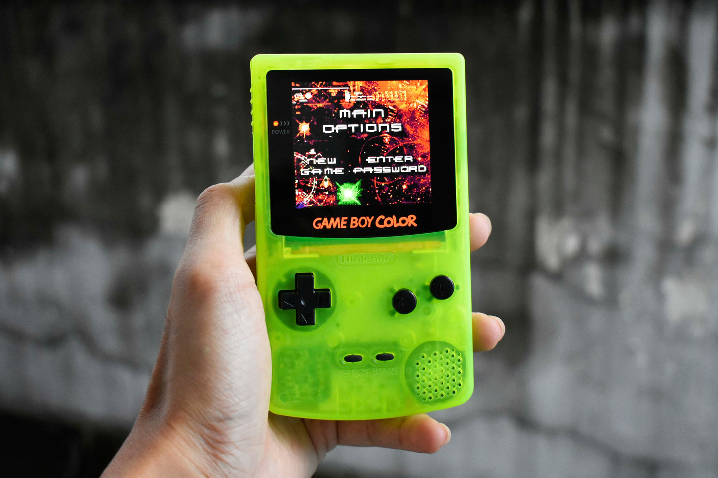 Funnyplaying Retro Pixel IPS Q5 Game Boy Color With Laminated Lens Nintendo GBC Plus Extra Mods Extremely Green