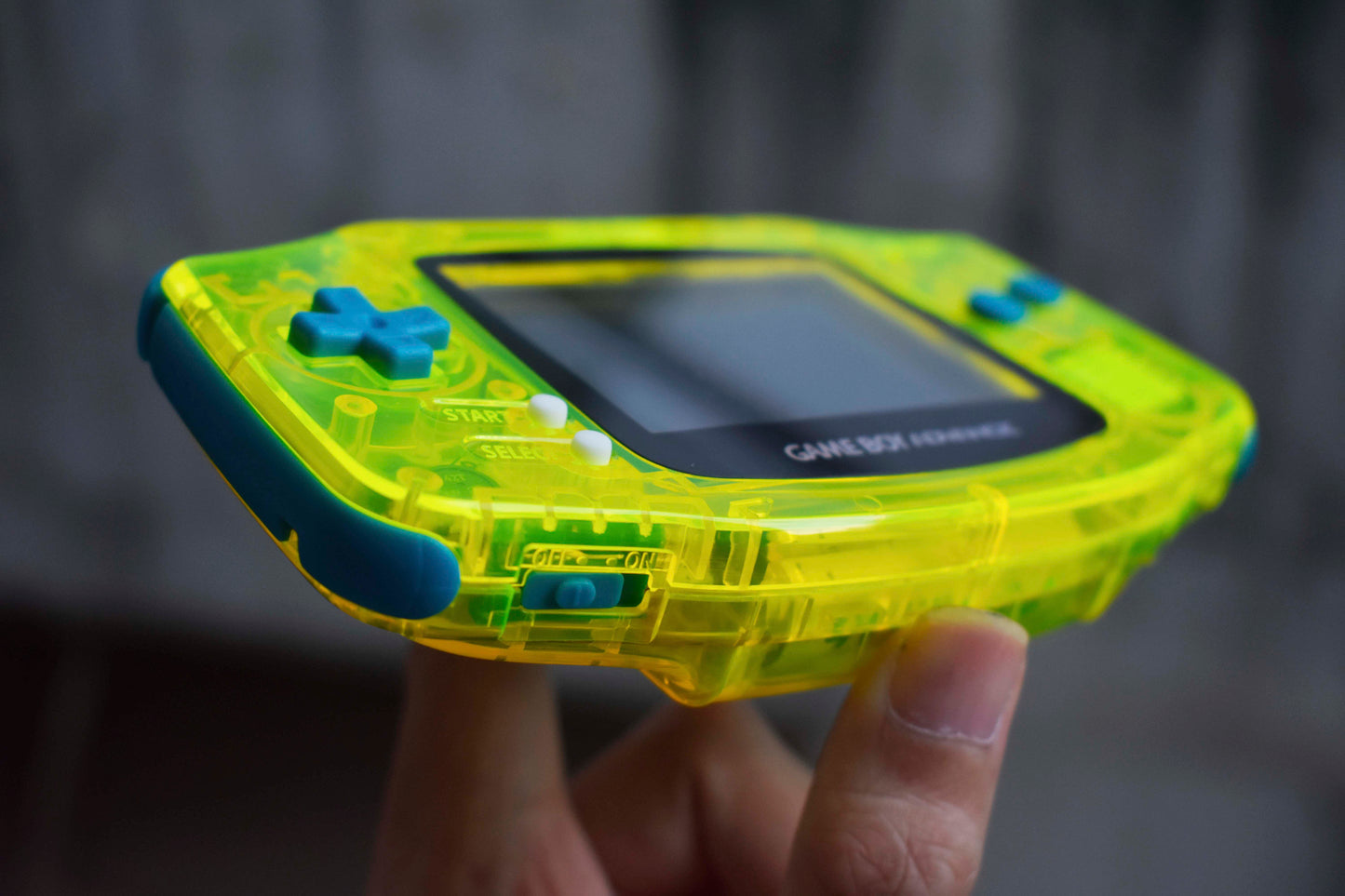 Extra Mods IPS Backlit LCD GBA Nintendo Game Boy Advance Crystal Clear Shell Crystal Lemon Yellow