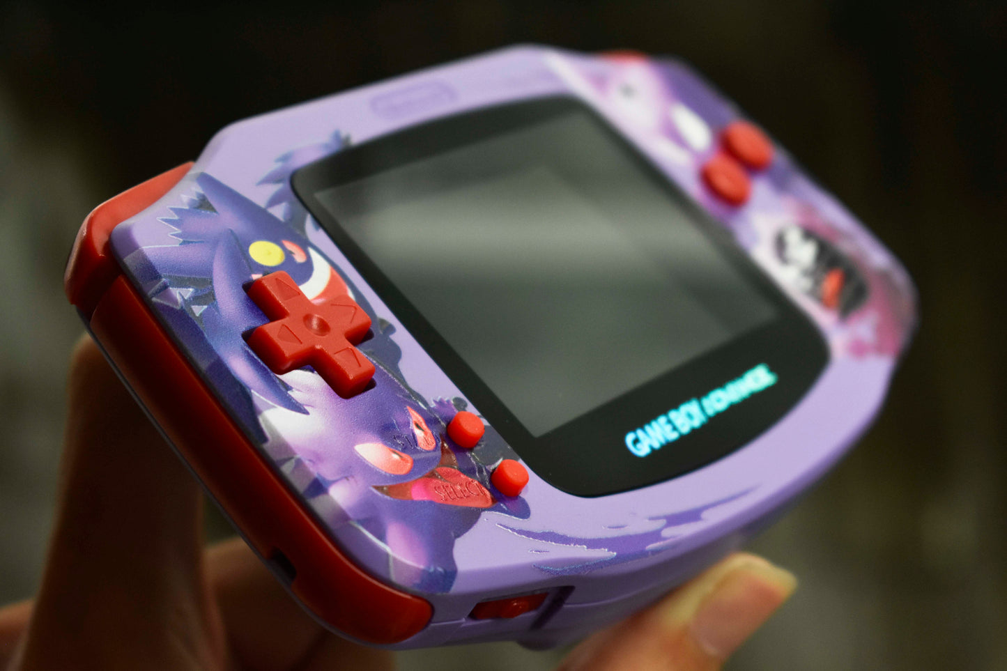 Extra Mods And IPS Backlit LCD GBA Mod Nintendo GameBoy Advance Gastly Haunter And Gengar