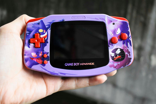 Extra Mods And IPS Backlit LCD GBA Mod Nintendo GameBoy Advance Gastly Haunter And Gengar