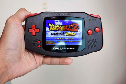 Extra Mods And IPS Backlit LCD GBA Mod Nintendo GameBoy Advance Black Shell Red Buttons