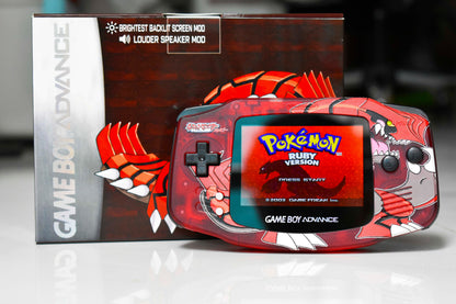 Extra Mods And IPS Backlit LCD GBA Mod Nintendo GameBoy Advance Groudon