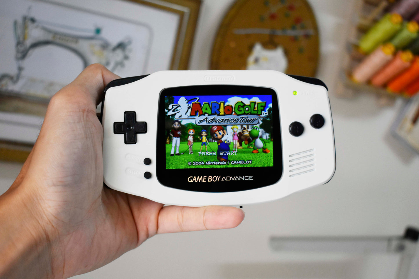 Extra Mods IPS Backlit LCD GBA Nintendo Game Boy Advance Cream White