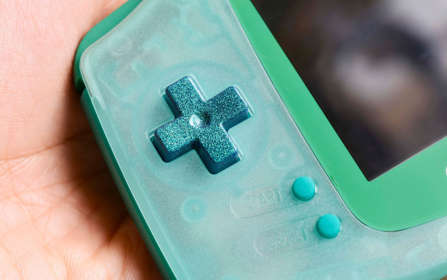 Extra Mods IPS Backlit LCD GBA Nintendo Game Boy Advance Turquoise Glow In Dark Green Lens Metallic Teal Green Buttons